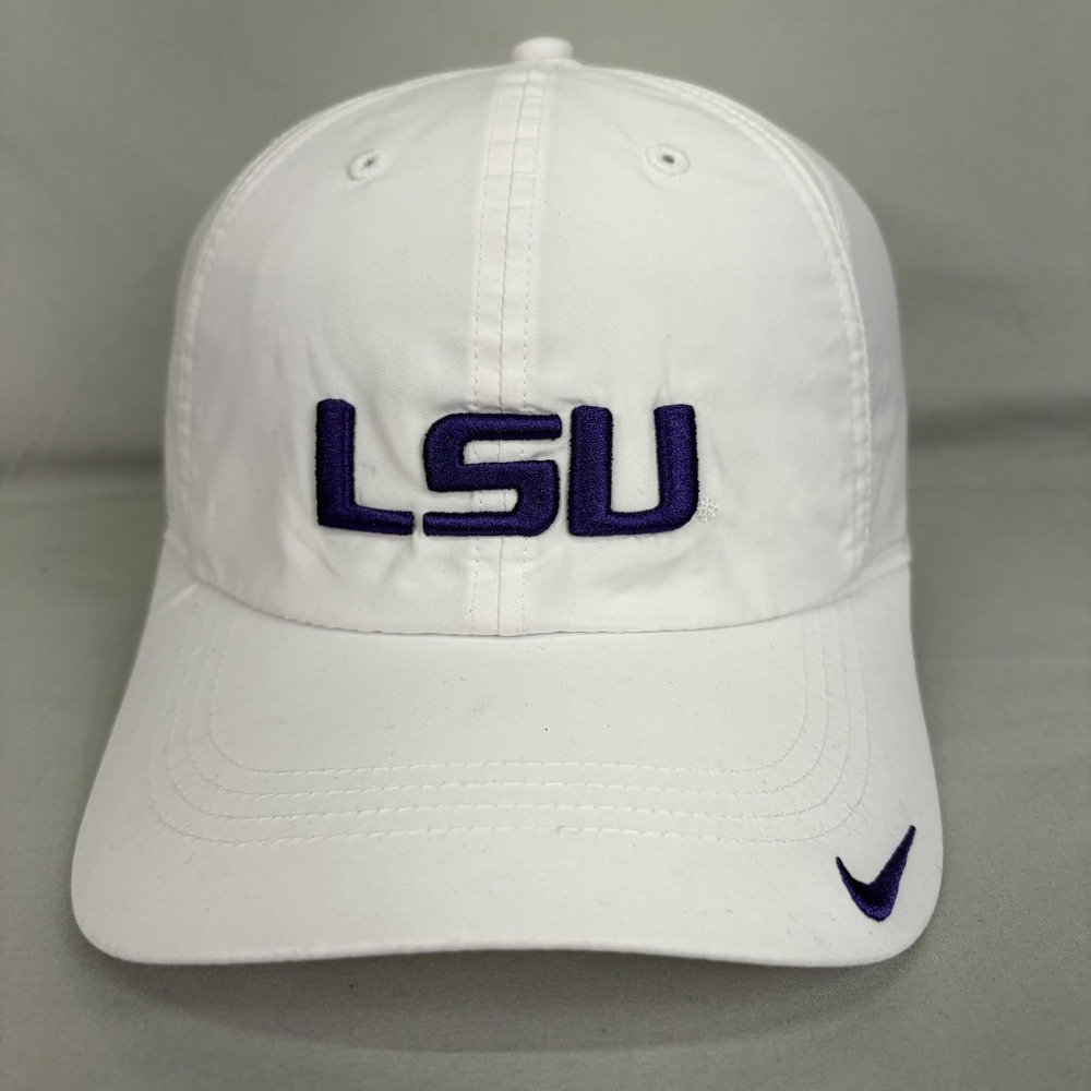 Nike LSU Hat Featherlight Dri-FIT Unisex OSFM White Adjustable Cap